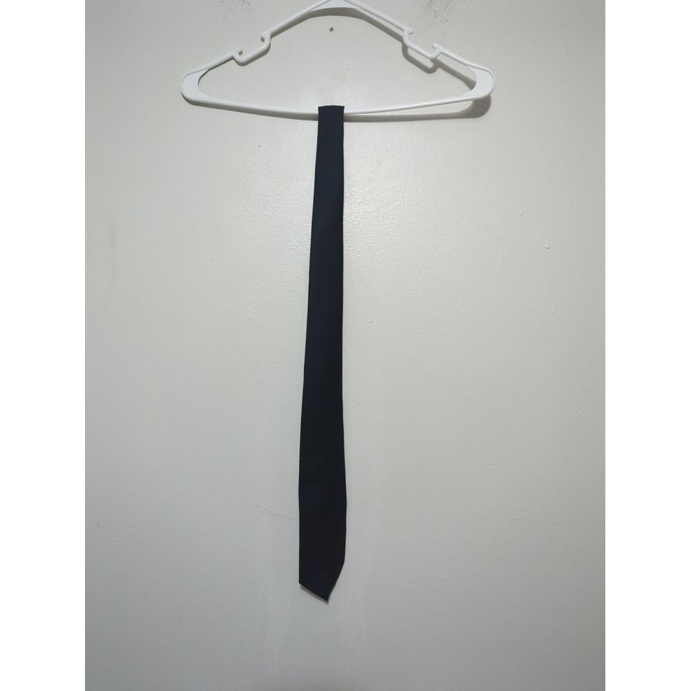 Prince Bellini Italian Style Navy Blue Ribbed Necktie 100% Polyester Classic Tie